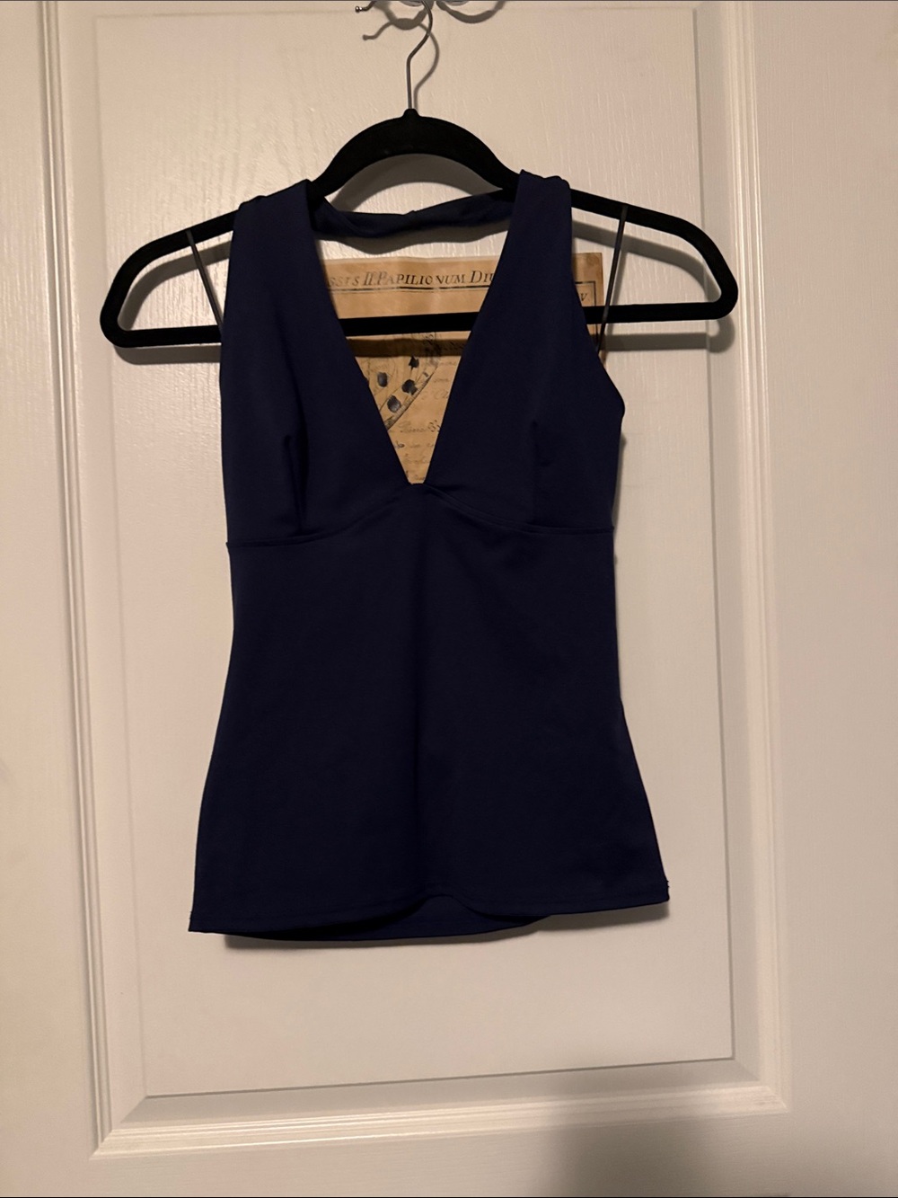 gaze Navy Plunging V-Neck Halter top Camisole